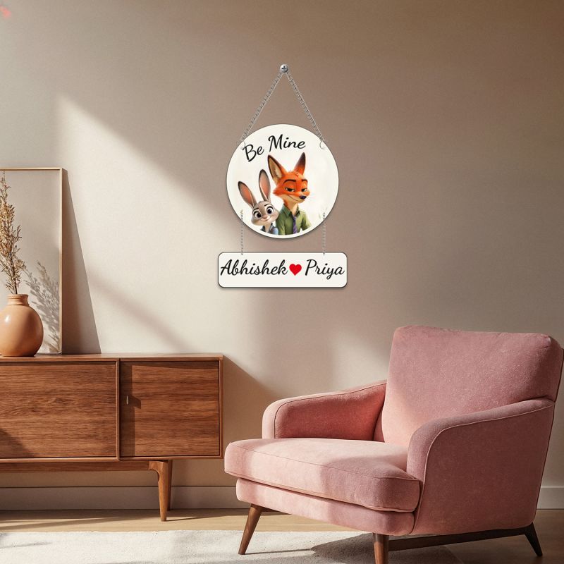 Personalized Be Mine Couple Wall Hanging